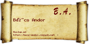 Bécs Andor névjegykártya