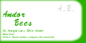 andor becs business card